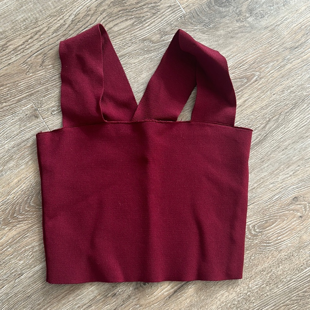Maroon Cropped Top